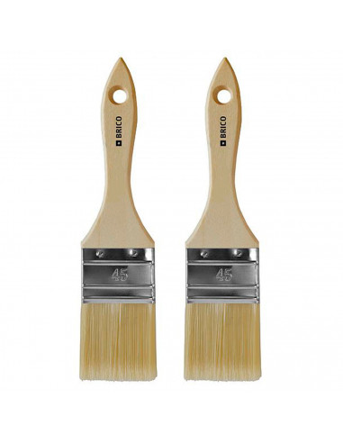 Tradineur - Pack de 2 paletinas para pintar, Nº 21, brocha plana, mango de madera y cerdas de fibra suave, uso universal, esmalt