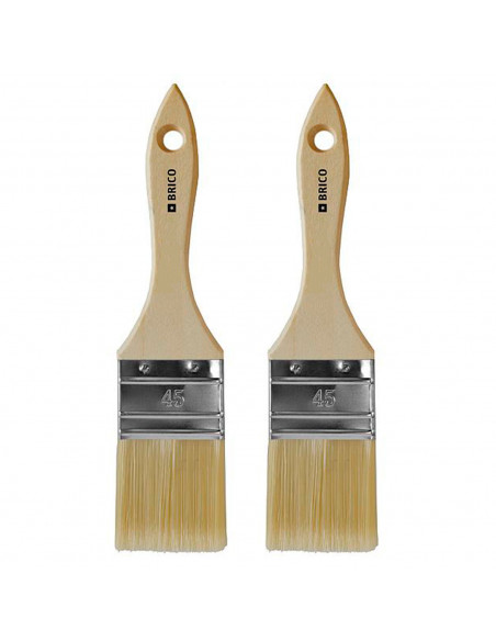 Tradineur - Pack de 2 paletinas para pintar, Nº 21, brocha plana, mango de madera y cerdas de fibra suave, uso universal, esmalt