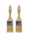 Tradineur - Pack de 2 paletinas para pintar, Nº 21, brocha plana, mango de madera y cerdas de fibra suave, uso universal, esmalt