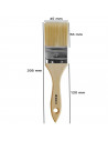 Tradineur - Pack de 2 paletinas para pintar, Nº 21, brocha plana, mango de madera y cerdas de fibra suave, uso universal, esmalt
