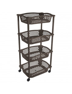 Tradineur - Carrito Verdulero con ruedas - Modelo HG - Fabricado en Plástico - Multiusos para organizar los Espacios domésticos