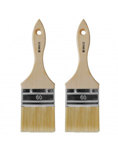 Tradineur - Pack de 2 paletinas para pintar, Nº 30, brocha plana, mango de madera y cerdas de fibra suave, uso universal, esmalt