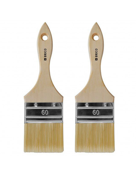 Tradineur - Pack de 2 paletinas para pintar, Nº 30, brocha plana, mango de madera y cerdas de fibra suave, uso universal, esmalt