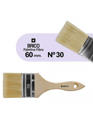 Tradineur - Pack de 2 paletinas para pintar, Nº 30, brocha plana, mango de madera y cerdas de fibra suave, uso universal, esmalt