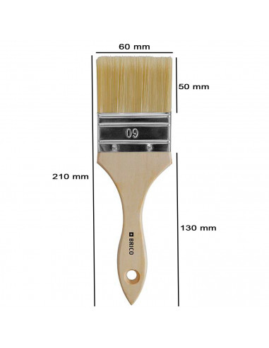 Tradineur - Pack de 2 paletinas para pintar, Nº 30, brocha plana, mango de madera y cerdas de fibra suave, uso universal, esmalt