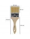 Tradineur - Pack de 2 paletinas para pintar, Nº 30, brocha plana, mango de madera y cerdas de fibra suave, uso universal, esmalt