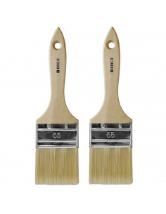 Tradineur - Pack de 2 paletinas para pintar, Nº 27, brocha plana, mango de madera y cerdas de fibra suave, uso universal, esmalt