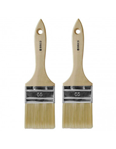 Tradineur - Pack de 2 paletinas para pintar, Nº 27, brocha plana, mango de madera y cerdas de fibra suave, uso universal, esmalt