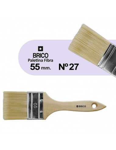 Tradineur - Pack de 2 paletinas para pintar, Nº 27, brocha plana, mango de madera y cerdas de fibra suave, uso universal, esmalt