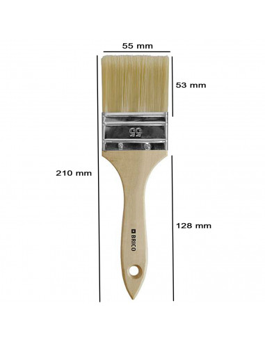 Tradineur - Pack de 2 paletinas para pintar, Nº 27, brocha plana, mango de madera y cerdas de fibra suave, uso universal, esmalt