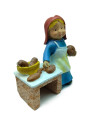 Tradineur - Figura de Panadera para Belén - Estilo Naïf - Fabricado en Marmolina - Adorno divertido para nacimiento, Navidad, de