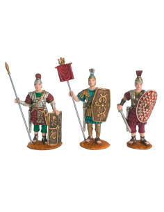 Tradineur - Set de 3 figuras de Romanos con armaduras para Belén - Fabricado en Marmolina - Adorno divertido para nacimiento, Na