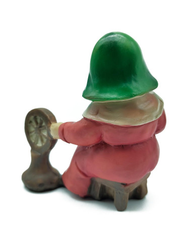 Tradineur - Figura de Hilandera para Belén - Estilo Naïf - Fabricado en Marmolina - Adorno divertido para nacimiento, Navidad, d