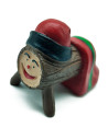 Tradineur - Set de 2 Figuras Pastor niño y Tió para Belén - Estilo Naïf - Fabricado en Marmolina - Adorno divertido para nacimie