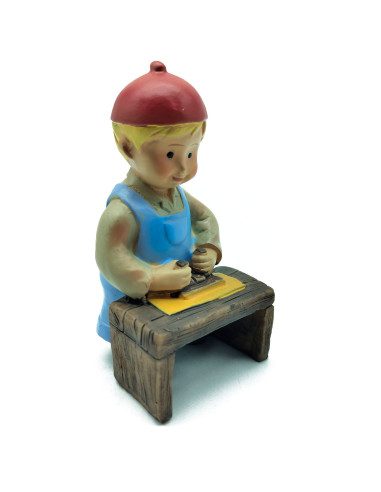 Tradineur - Figura de Carpintero para Belén - Estilo Naïf - Fabricado en Marmolina - Adorno divertido para nacimiento, Navidad,