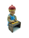 Tradineur - Figura de Carpintero para Belén - Estilo Naïf - Fabricado en Marmolina - Adorno divertido para nacimiento, Navidad,