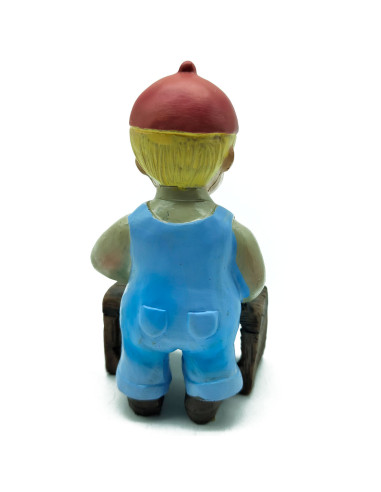 Tradineur - Figura de Carpintero para Belén - Estilo Naïf - Fabricado en Marmolina - Adorno divertido para nacimiento, Navidad,