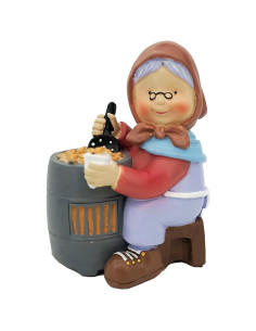 Tradineur - Figura de Castañera para Belén - Estilo Naïf - Fabricado en Marmolina - Adorno divertido para nacimiento, Navidad, d