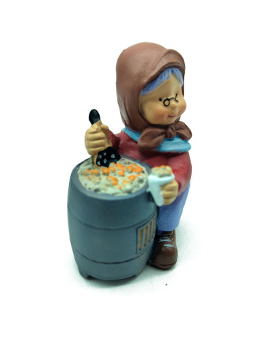 Tradineur - Figura de Castañera para Belén - Estilo Naïf - Fabricado en Marmolina - Adorno divertido para nacimiento, Navidad, d