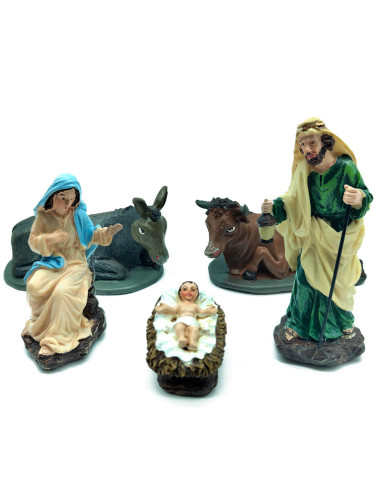 Tradineur - Set de 3 Figuras del Nacimiento para Belén - María, José y El Niño Jesús - Adorno divertido para nacimiento, Navidad