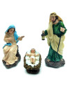 Tradineur - Set de 3 Figuras del Nacimiento para Belén - María, José y El Niño Jesús - Adorno divertido para nacimiento, Navidad