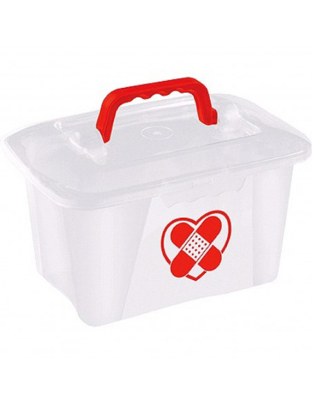 Caja botiquín de plástico pequeña con asa ideal para el hogar 21,5 x 12,5 x 14,5 cm (ancho x alto x profundo) Caja botiquín de plástico pequeña con asa ideal para el hogar 21,5 x 12,5 x 14,5 cm (ancho x alto x profundo)