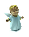 Tradineur - Figura de Ángel para Belén - Estilo Naïf - Fabricado en Marmolina - Adorno divertido para nacimiento, Navidad, decor