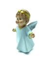 Tradineur - Figura de Ángel para Belén - Estilo Naïf - Fabricado en Marmolina - Adorno divertido para nacimiento, Navidad, decor