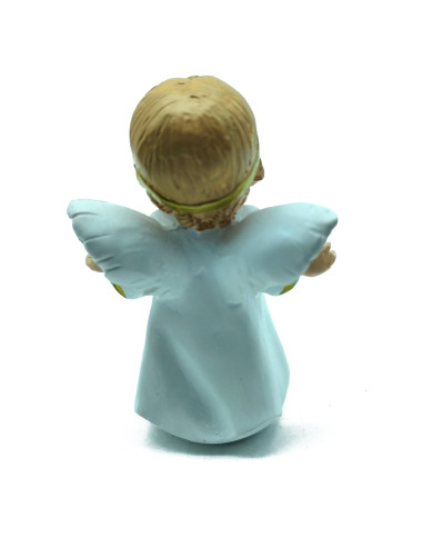 Tradineur - Figura de Ángel para Belén - Estilo Naïf - Fabricado en Marmolina - Adorno divertido para nacimiento, Navidad, decor
