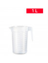 Tradineur - Pack de 2 jarras medidoras de plástico, incluyen línea de medida, recipiente para medir líquidos, cocina y reposterí
