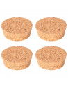 Tradineur - Pack de 4 tapones cónicos de corcho para cerrar garrafas de cristal, botes, frascos, vino, aceite, bares, restaurant
