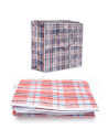 Tradineur - Pack de 4 bolsas plásticas de rafia, incluyen cremallera y asas, reutilizables, mudanzas, almacenamiento de ropa, ju