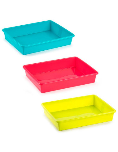 Tradineur - Bandeja frigorífica de almacenamiento, plástico, reutilizable, servir comida, organizar alimentos, fabricada en Espa