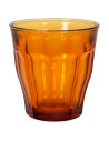 Tradineur - Caja de 6 Vasos Modelo Le Picardie Ámbar - Capacidad de 25 CL (8 3/8 Oz) - Fabricado en Vidrio Resistente - Apto par