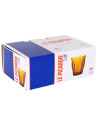 Tradineur - Caja de 6 Vasos Modelo Le Picardie Ámbar - Capacidad de 25 CL (8 3/8 Oz) - Fabricado en Vidrio Resistente - Apto par