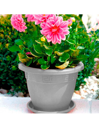 Tradineur - Maceta Redonda "Terracota" - Fabricado en Plástico - Macetero apto para Exterior e Interior del hogar - 30 cm - Colo