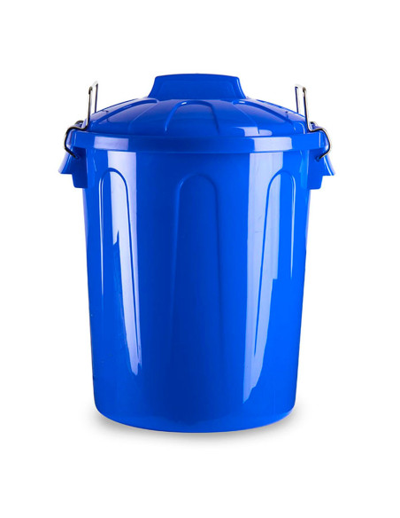 Tradineur - Cubo de basura de plástico - Incluye tapa y asas metálicas - Fabricado en España - Contenedor de residuos - Capacida
