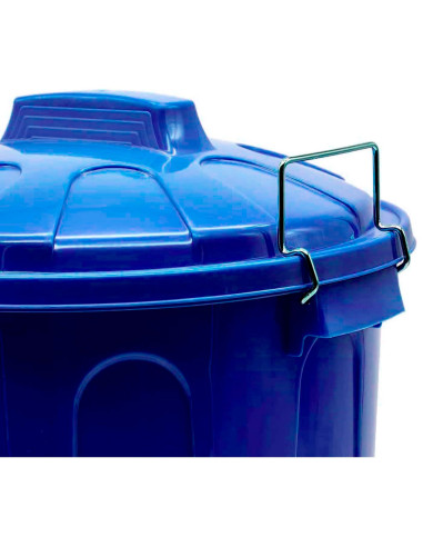 Tradineur - Cubo de basura de plástico - Incluye tapa y asas metálicas - Fabricado en España - Contenedor de residuos - Capacida