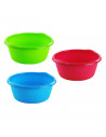 Barreño redondo con asas de 15 litros, modelo florencia, barreño de plástico grande, colores surtidos (azul, rojo, verde) 42 x 1
