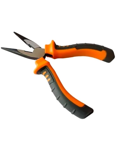 Tradineur - Alicate Mini Punta Larga - Longitud de 125 mm - Fabricado en Acero - Mango ergonómico - Herramienta manual de bricol