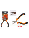 Tradineur - Alicate Mini Punta Larga - Longitud de 125 mm - Fabricado en Acero - Mango ergonómico - Herramienta manual de bricol