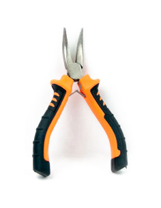 Tradineur - Alicate Mini Punta Curva - Longitud de 125 mm - Fabricado en Acero - Mango ergonómico - Herramienta manual de bricol