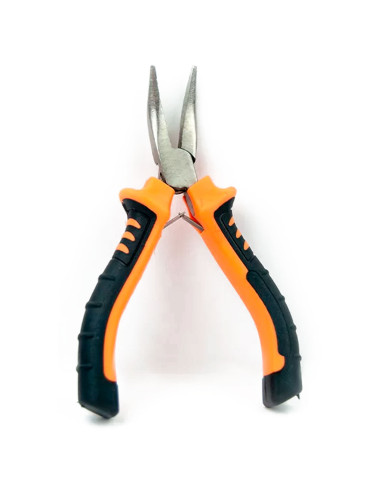 Tradineur - Alicate Mini Punta Curva - Longitud de 125 mm - Fabricado en Acero - Mango ergonómico - Herramienta manual de bricol