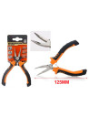 Tradineur - Alicate Mini Punta Curva - Longitud de 125 mm - Fabricado en Acero - Mango ergonómico - Herramienta manual de bricol