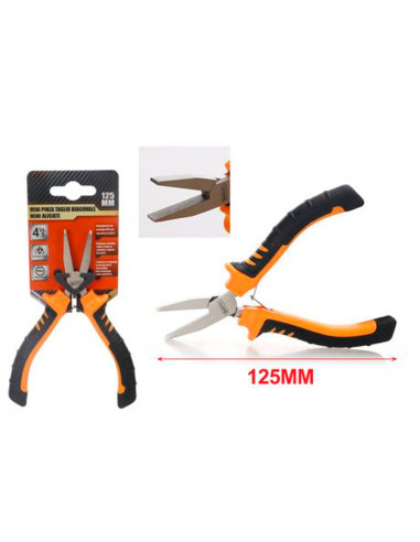 Tradineur - Alicate Mini - Longitud de 125 mm - Fabricado en Acero - Mango ergonómico - Herramienta manual de bricolaje