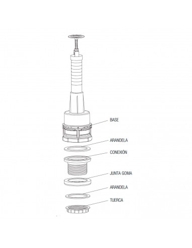Tradineur - Descarga Universal de Cisterna - Compacta, Silenciosa, Ecológica, Rápida - Base Roscada Universal, Altura Ajustable,