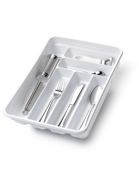 Tradineur - Cubertero para la cocina - Fabricado en Plástico - Recipiente para ordenación y almacenamiento de cubertería - 7 x 3