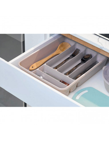 Tradineur - Cubertero para la cocina - Fabricado en Plástico - Recipiente para ordenación y almacenamiento de cubertería - 7 x 3