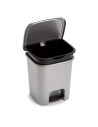 Tradineur - Papelera con pedal - Fabricado en Plástico - Incluye Cubo interno Extraíble - Capacidad de 7,5 Litros - Color Plata