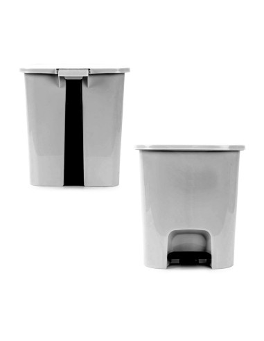 Tradineur - Papelera con pedal - Fabricado en Plástico - Incluye Cubo interno Extraíble - Capacidad de 7,5 Litros - Color Plata
